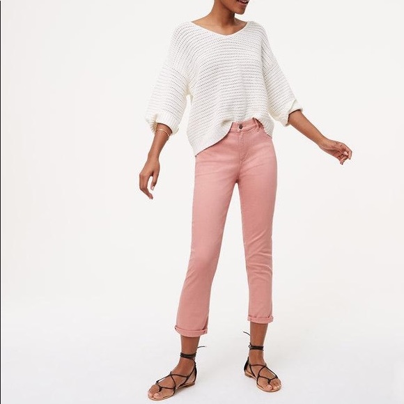 LOFT Pants - loft pink modern skinny crop 8